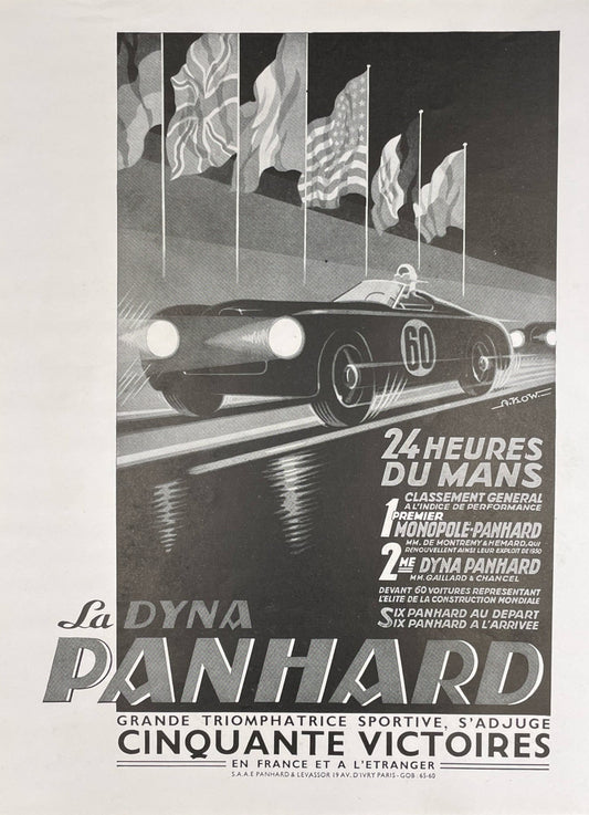 Publicité - Automobile - Panhard - Dyna - 24h du mans - 1951