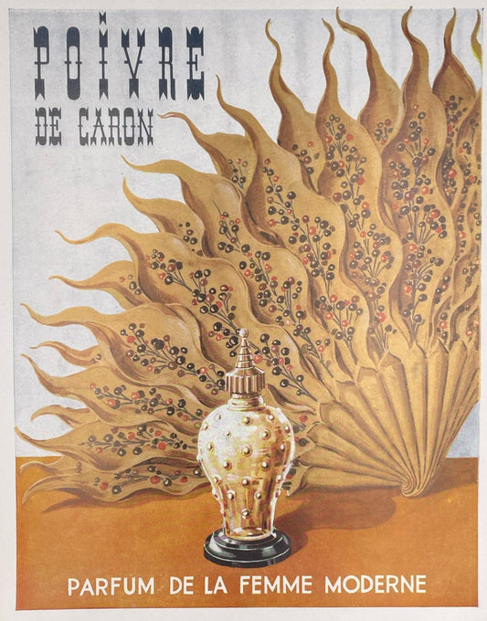 Publicité - Parfum - Caron - Poivre eventail - 1955