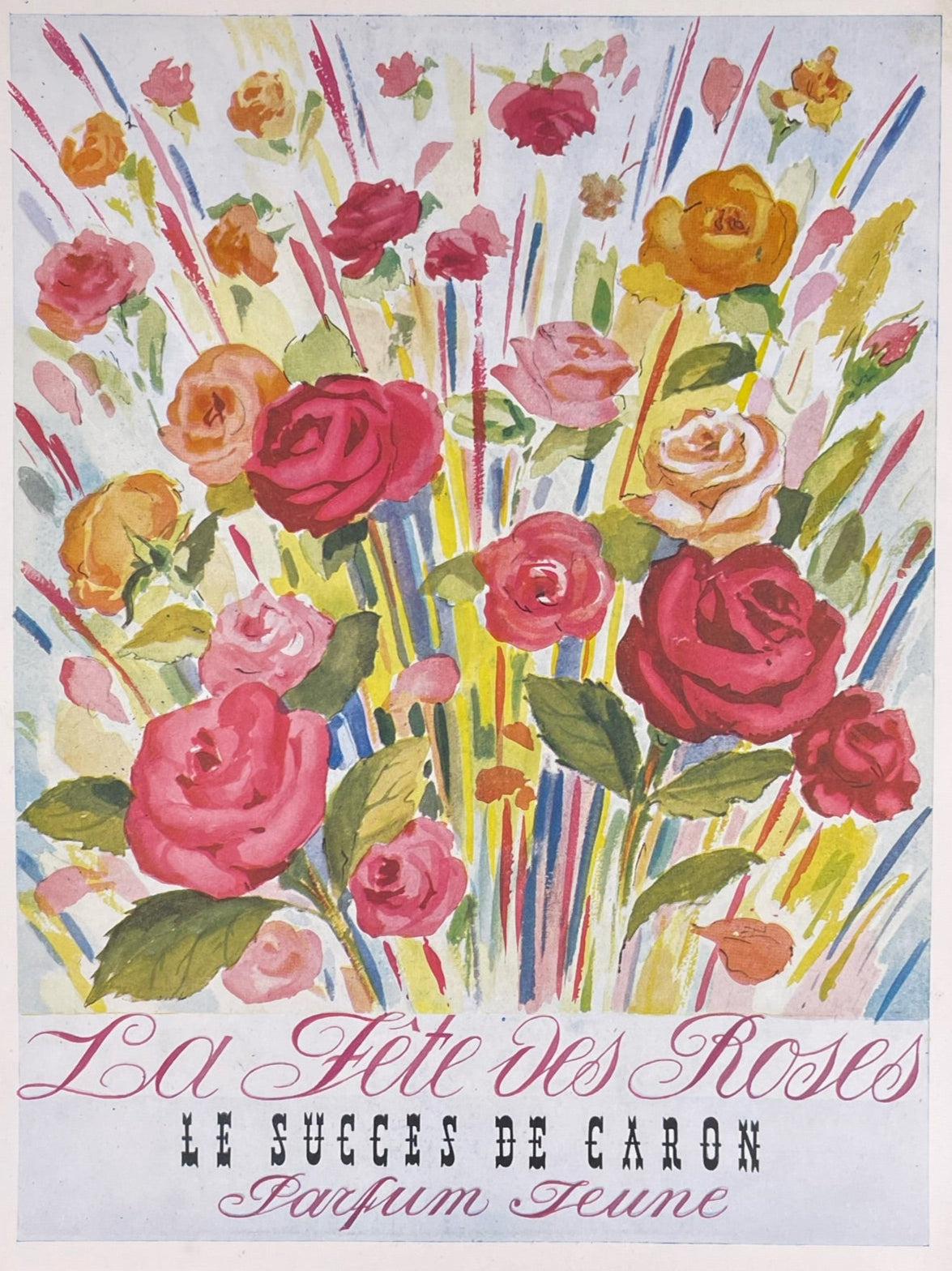 Publicité - Parfum - Caron - Fête des roses - 1950