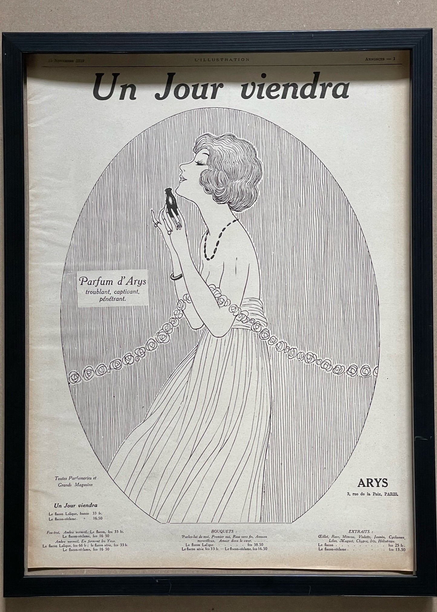 Publicité - Parfum - Arys - Un jour viendra - 1919