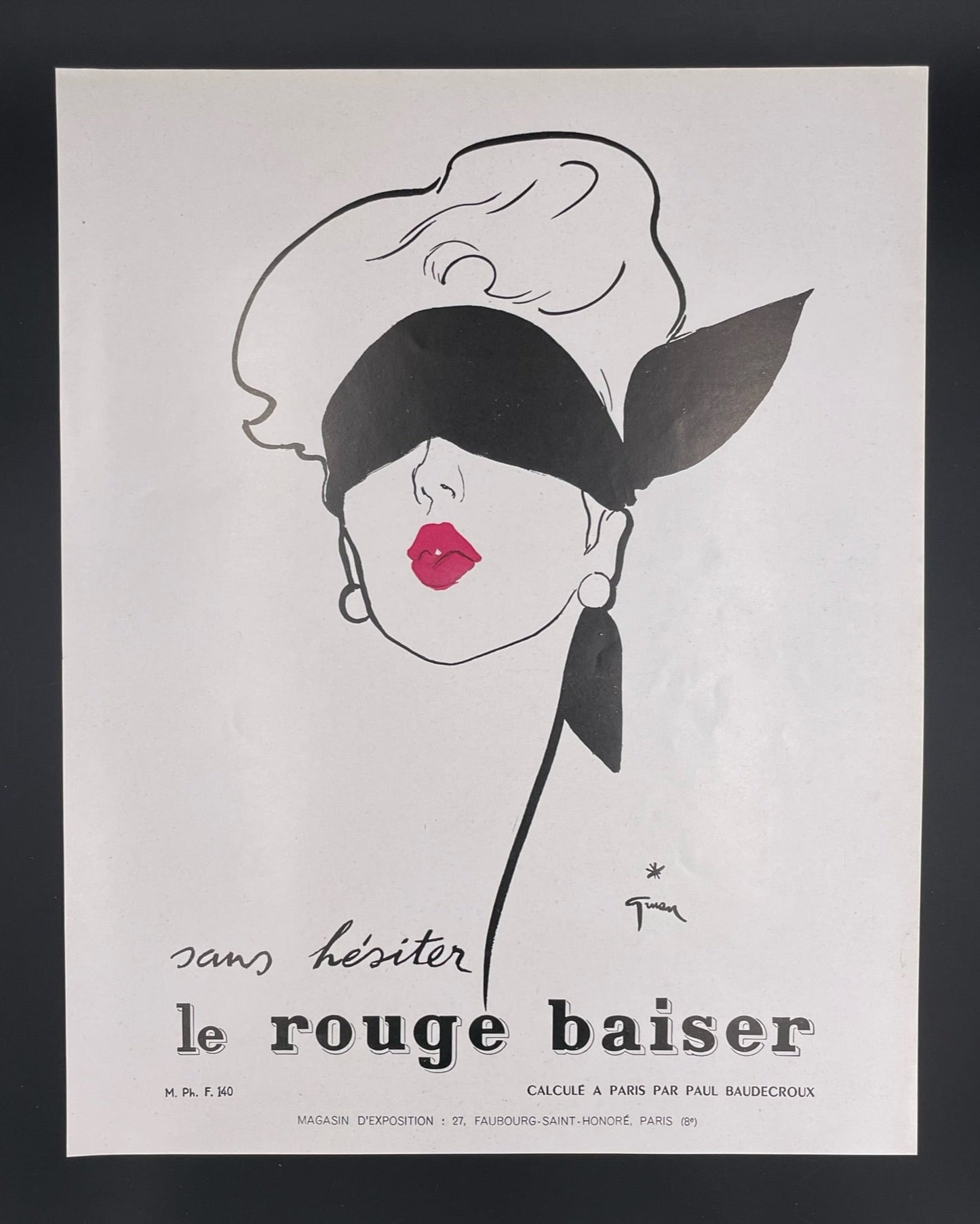 Publicité - Beauté - Le Rouge Baiser - Gruau - 1950