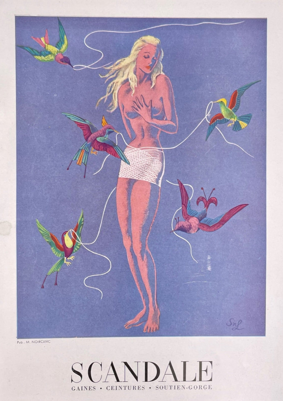 Publicité - Mode - Lingerie - Scandale - Lesage - 1950