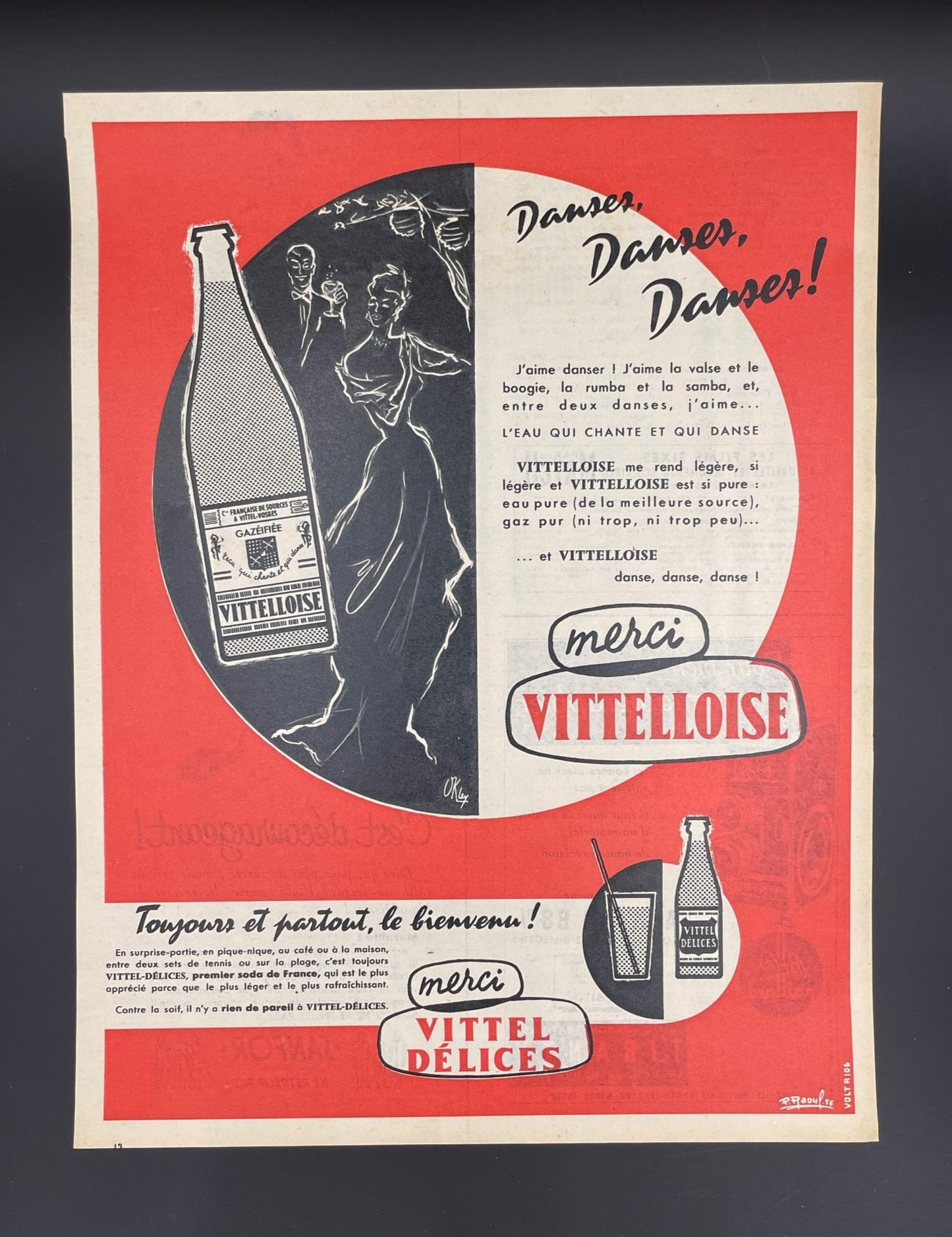 Publicité - Boisson - Vittelloise - P. Raoul - 1956