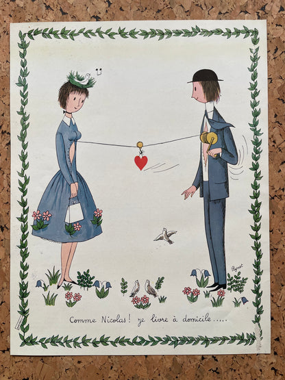 Publicité - Alcool - Maison Nicolas - Peynet - 1958